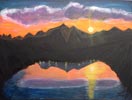Coucher de soleil en montagne